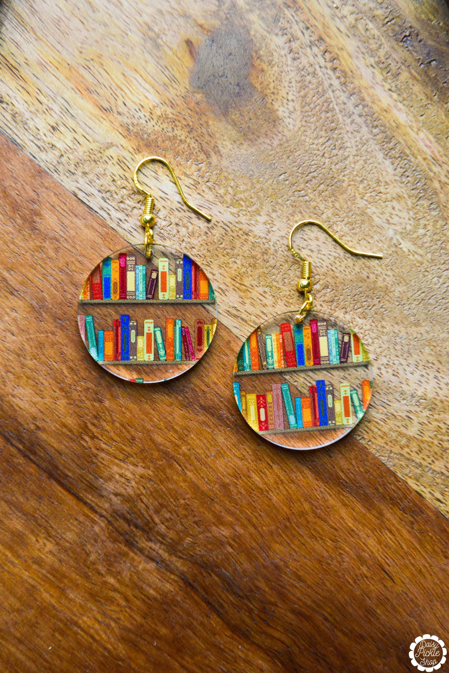 Book Circle Earrings