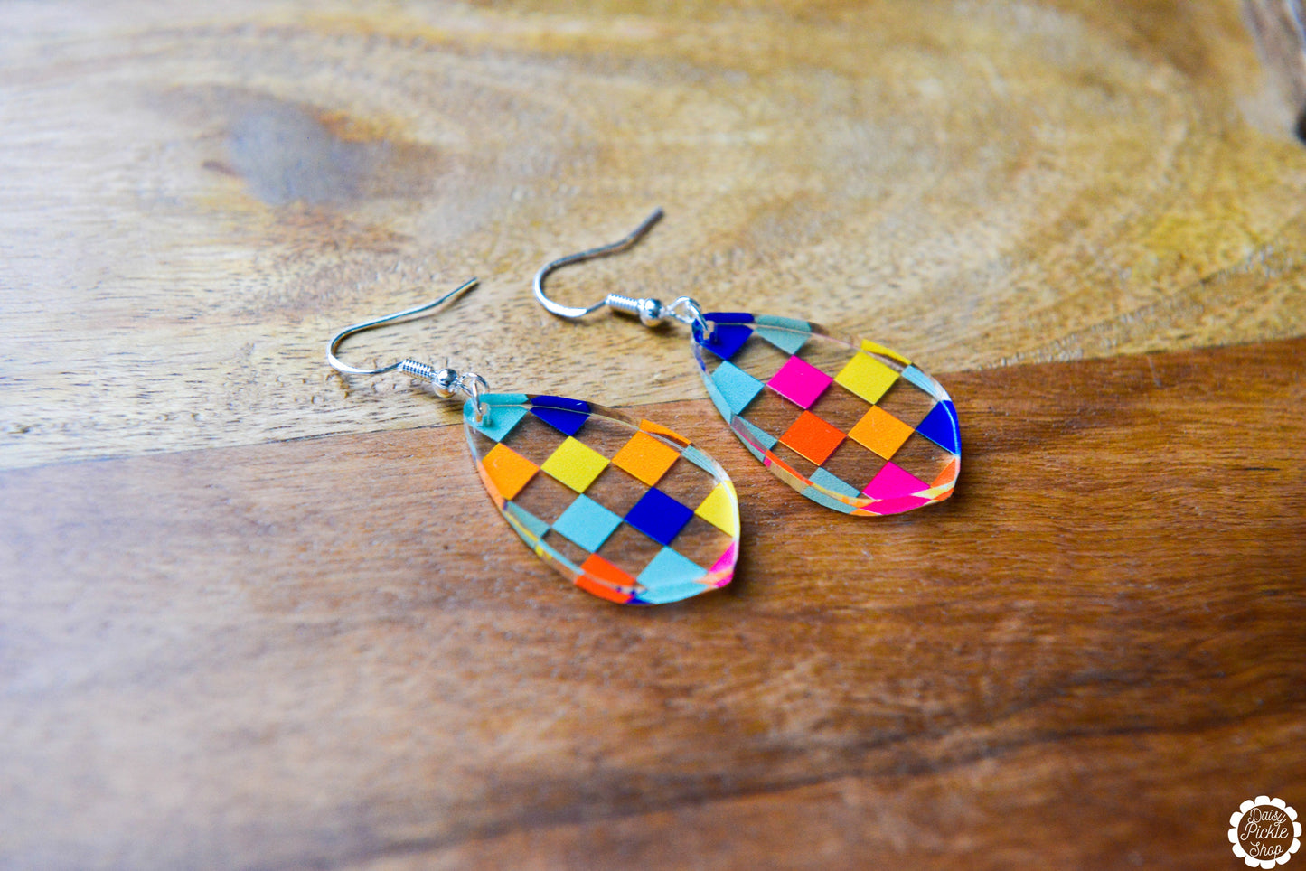 Colorful Checker Earrings