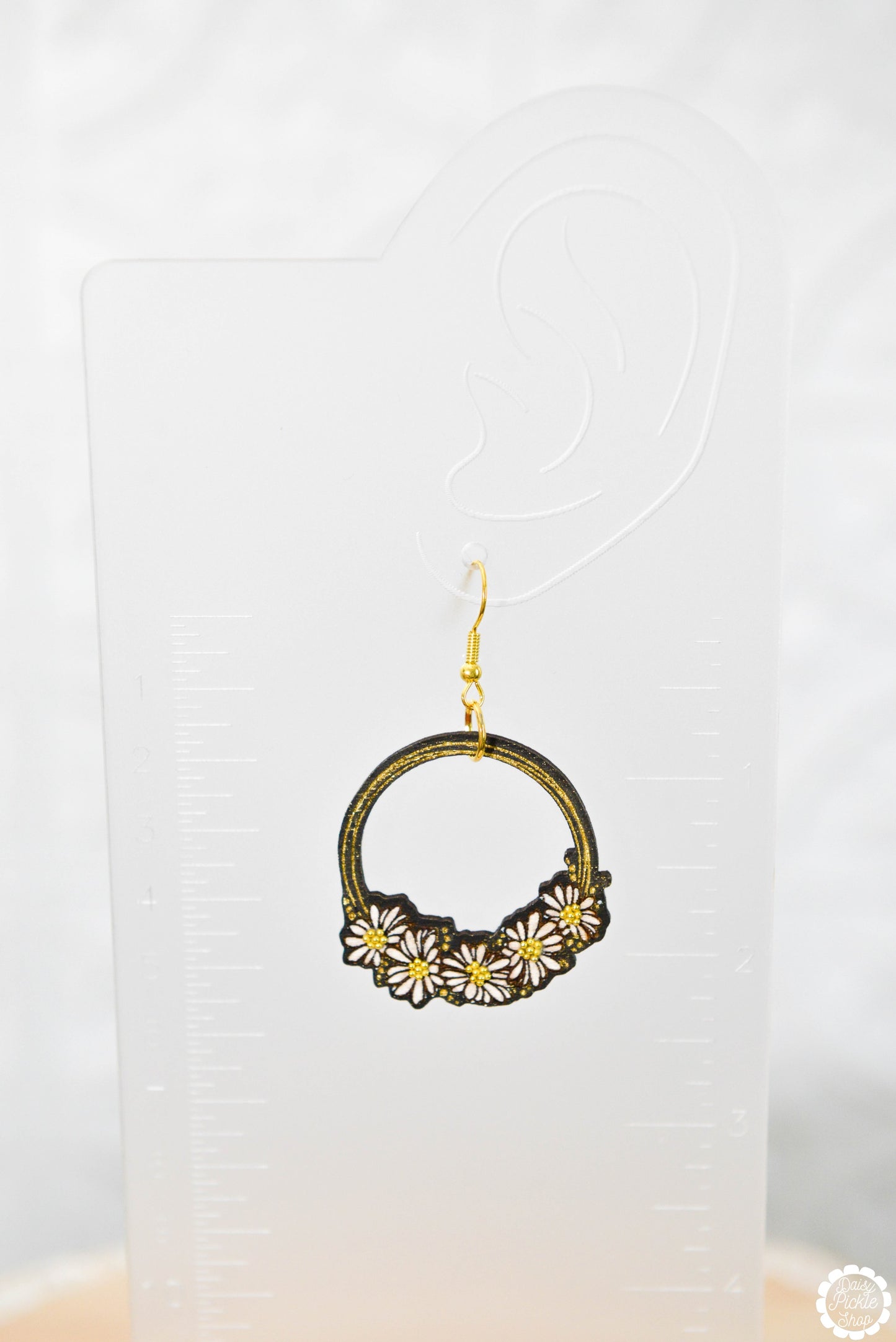 Golden Daisy Wreath Earrings