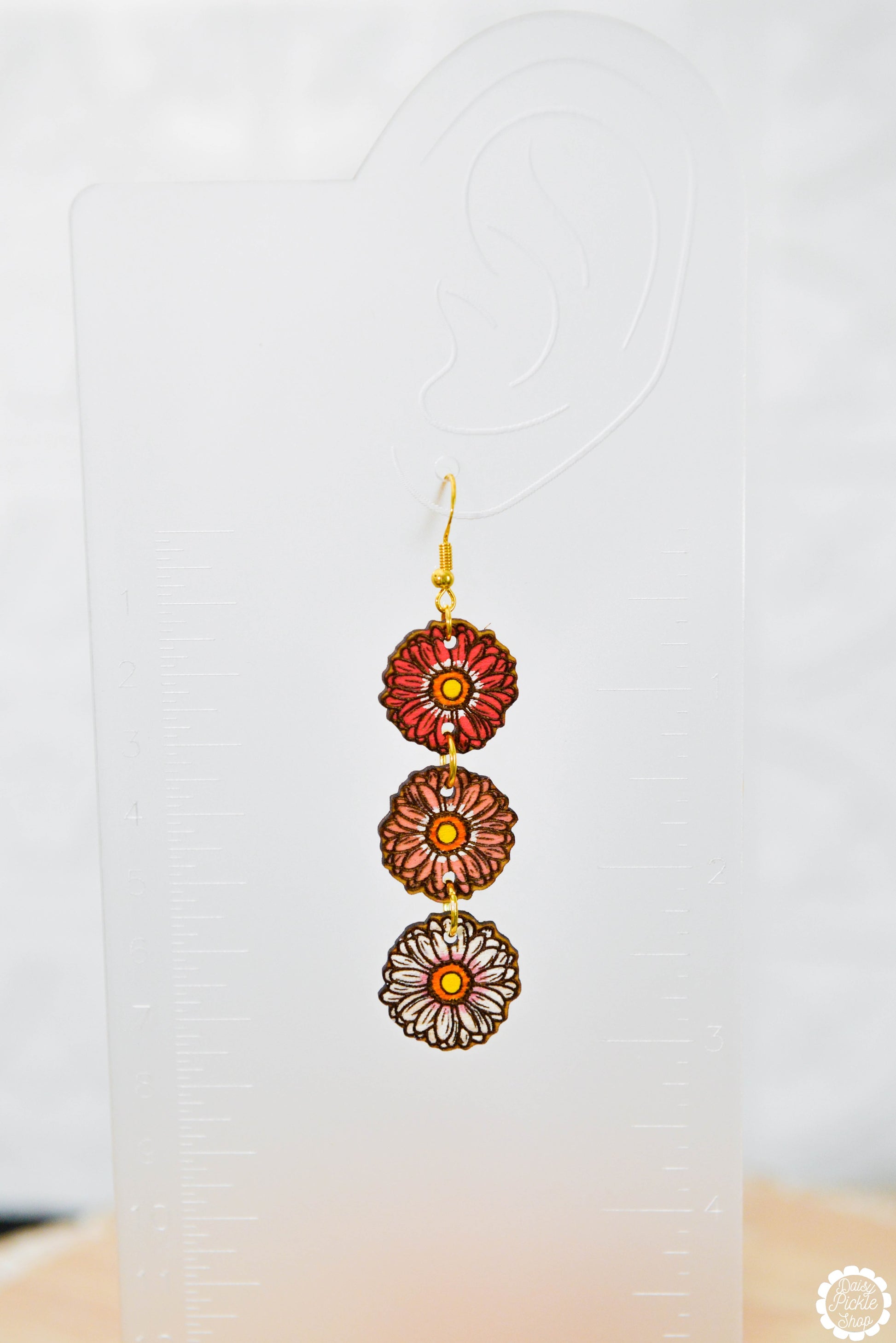 Gerbera Daisy Dangle Earrings