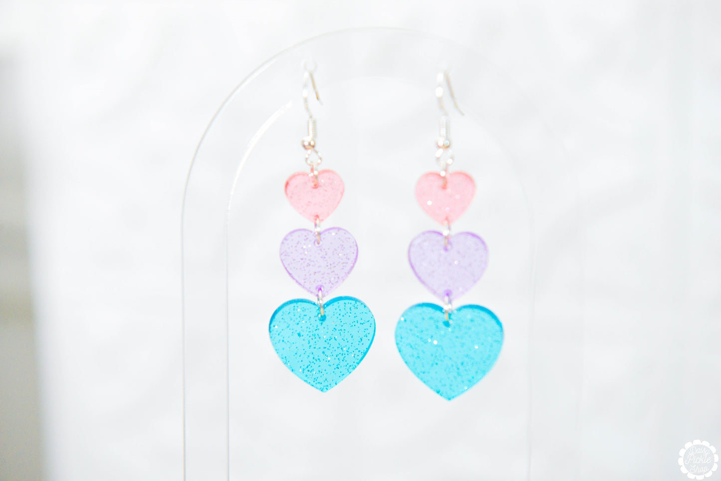 90s Jelly Heart Stack Earrings