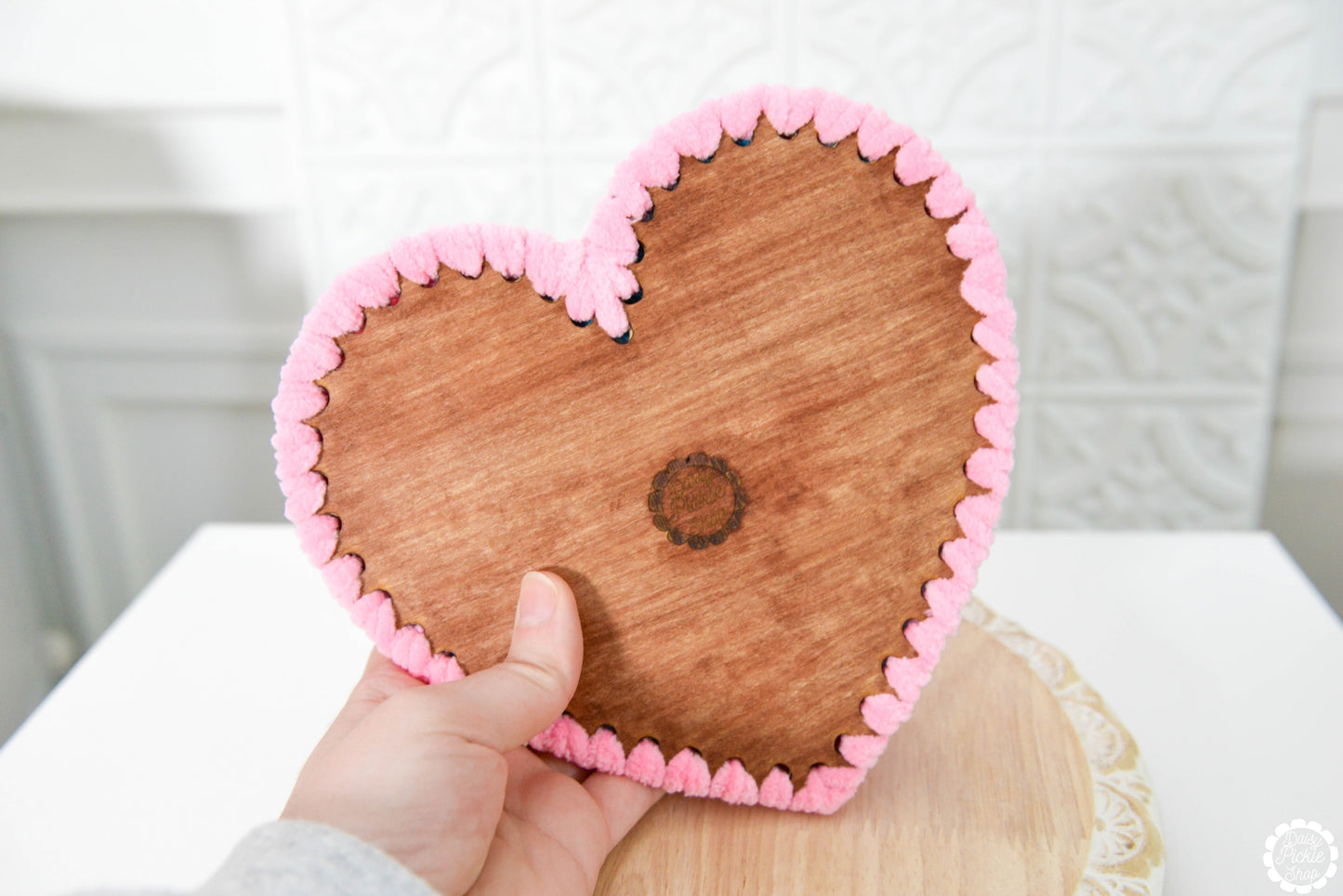 Bubble Gum Pink Heart Desk Phone Holder