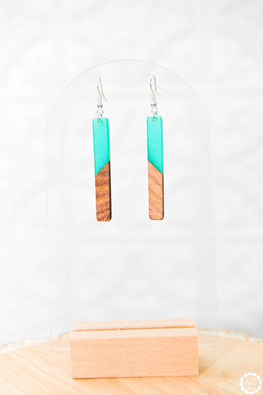 Turquoise Aztec Bar Earrings