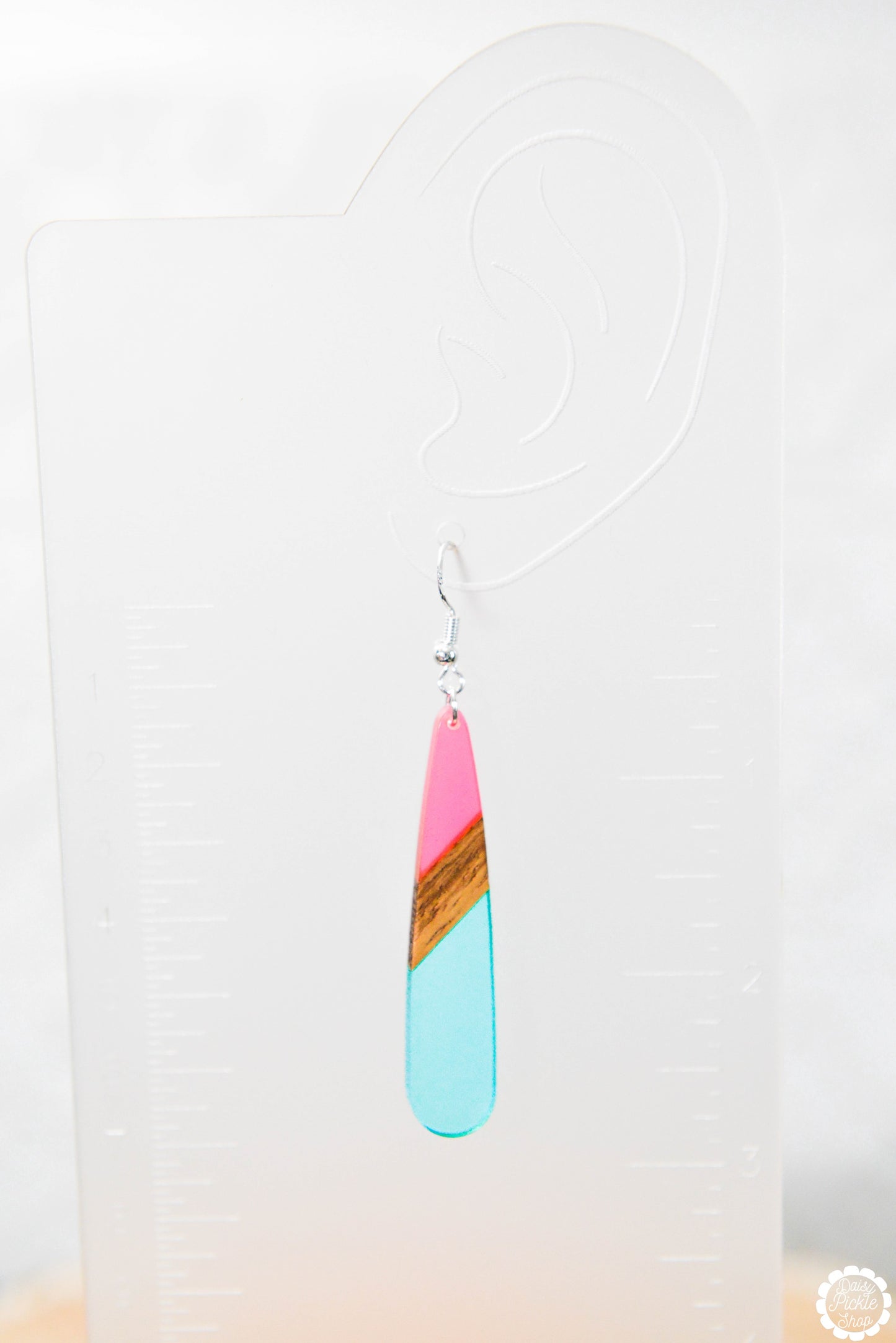 Pink Turquoise Aztec Drop Earrings