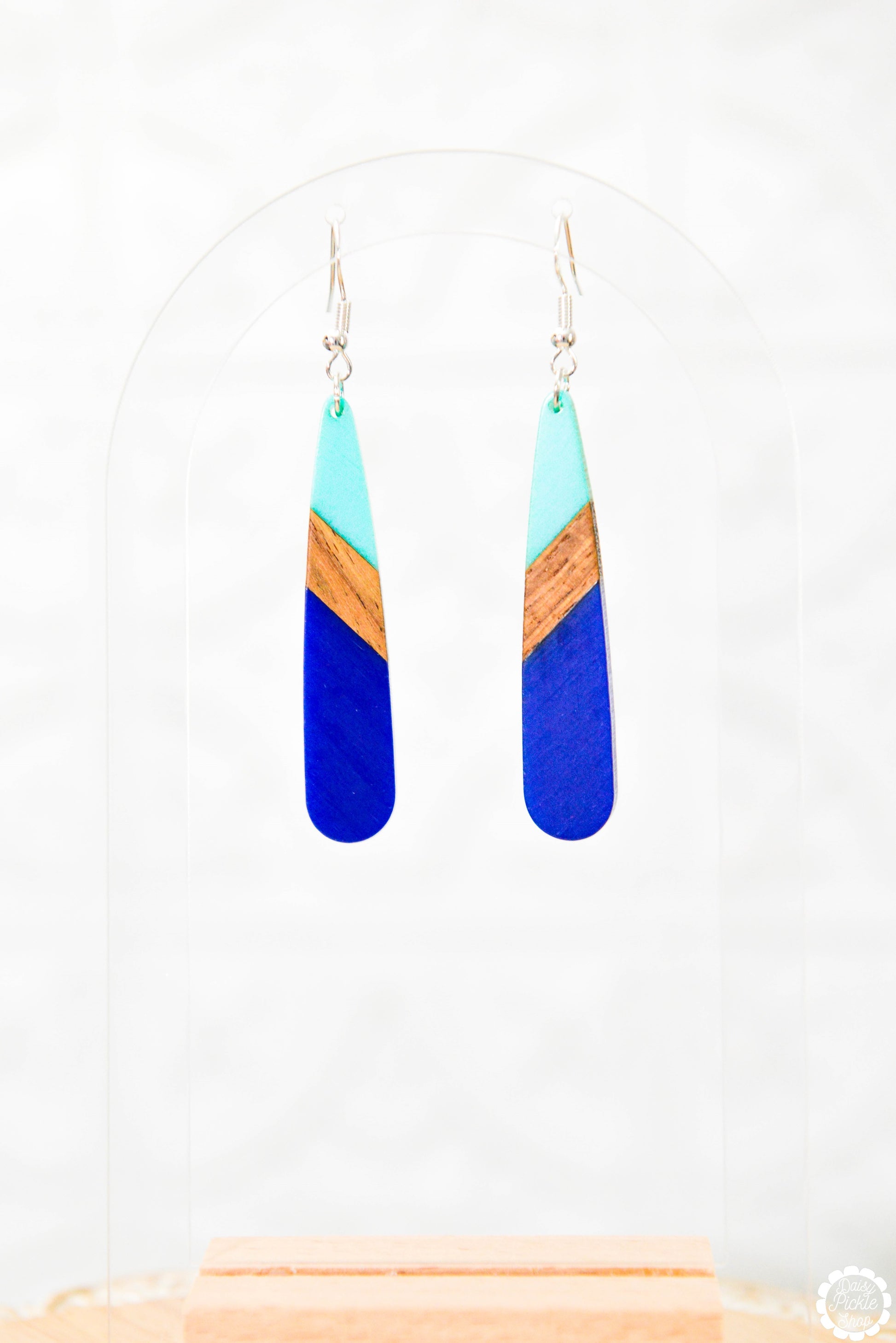 Blue Ocean Aztec Drop Earrings