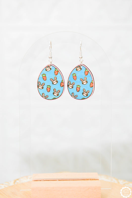 Blue Bunny Carrot Earrings  Media 2 of 4