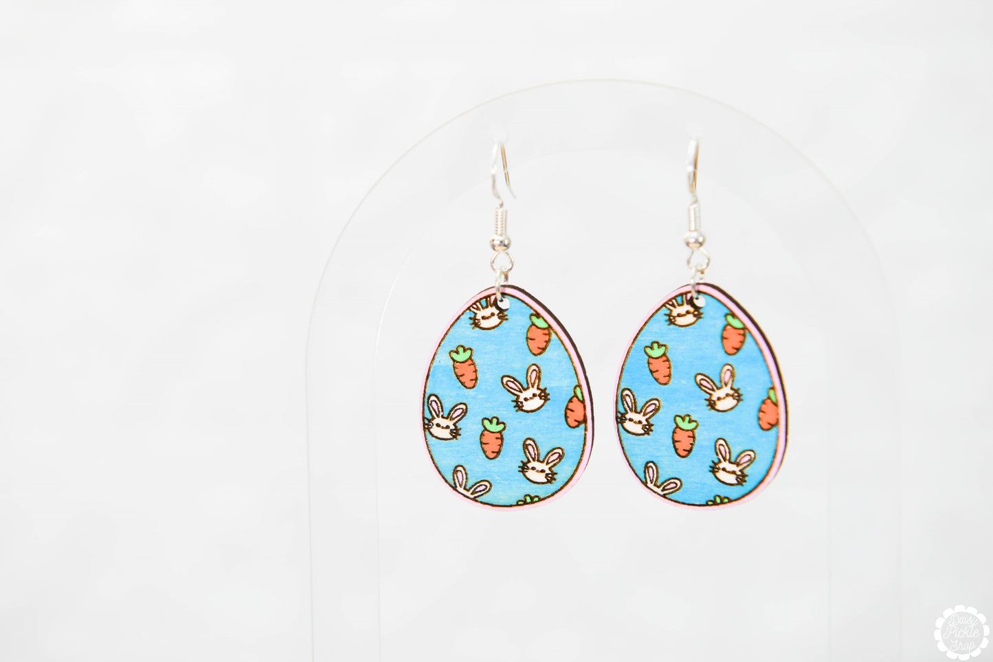 Blue Bunny Carrot Earrings  Media 2 of 4