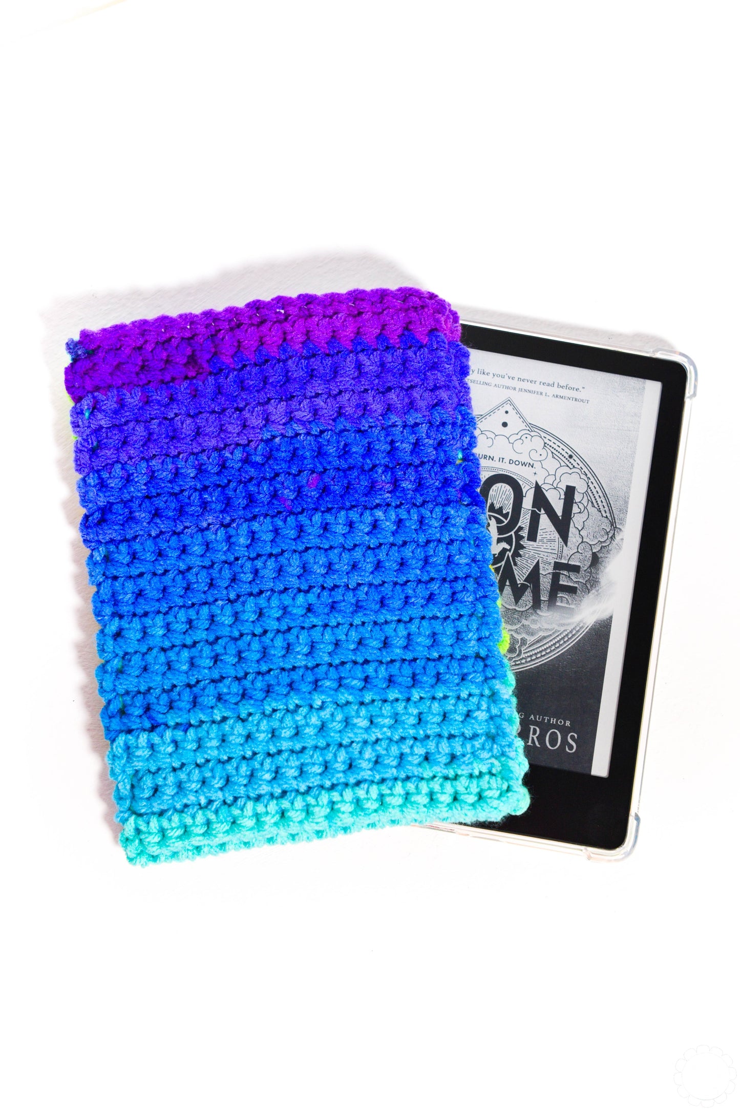 Blue Green Gradient E-Reader Crochet Sleeve