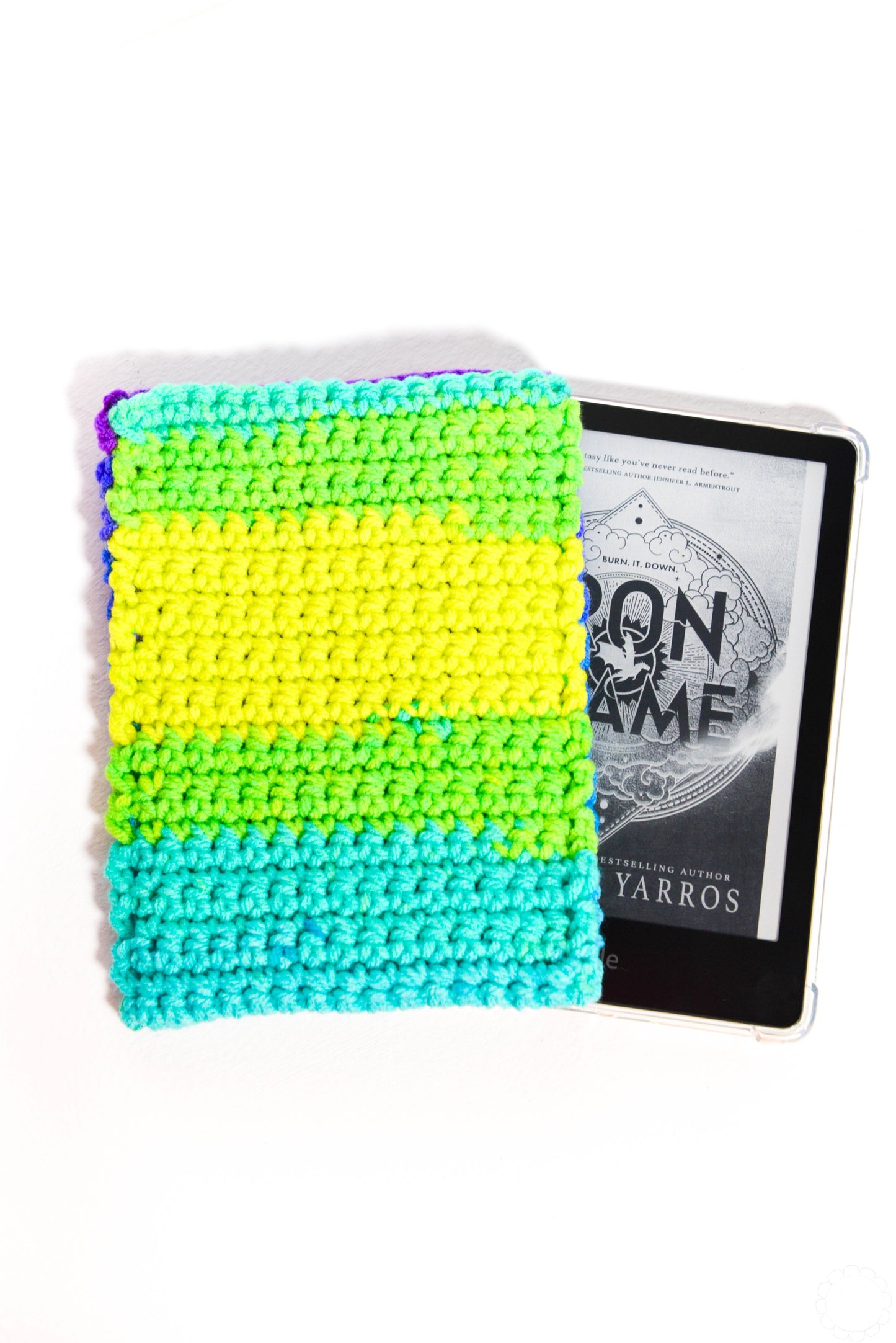 Blue Green Gradient E-Reader Crochet Sleeve