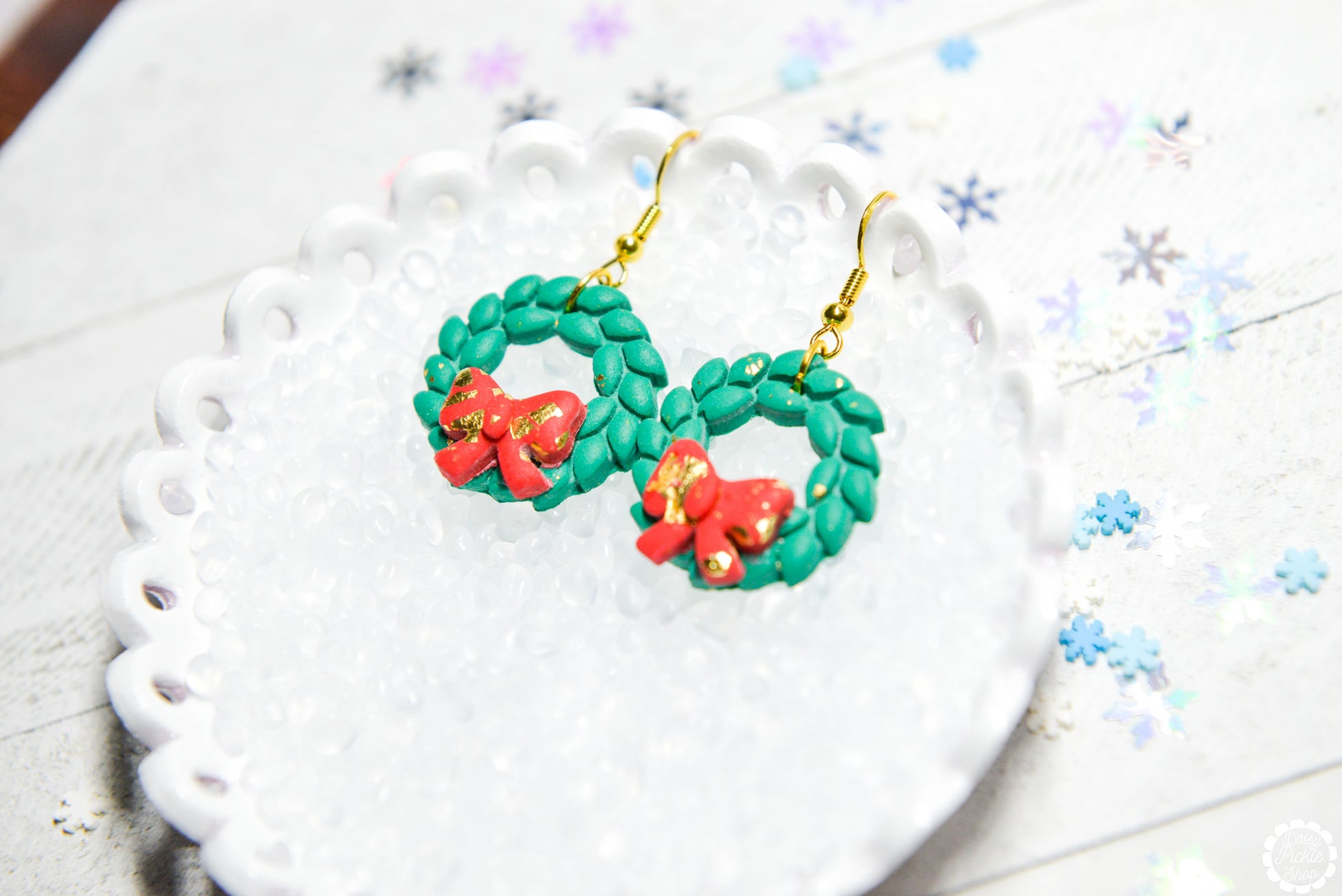 wreath earrings