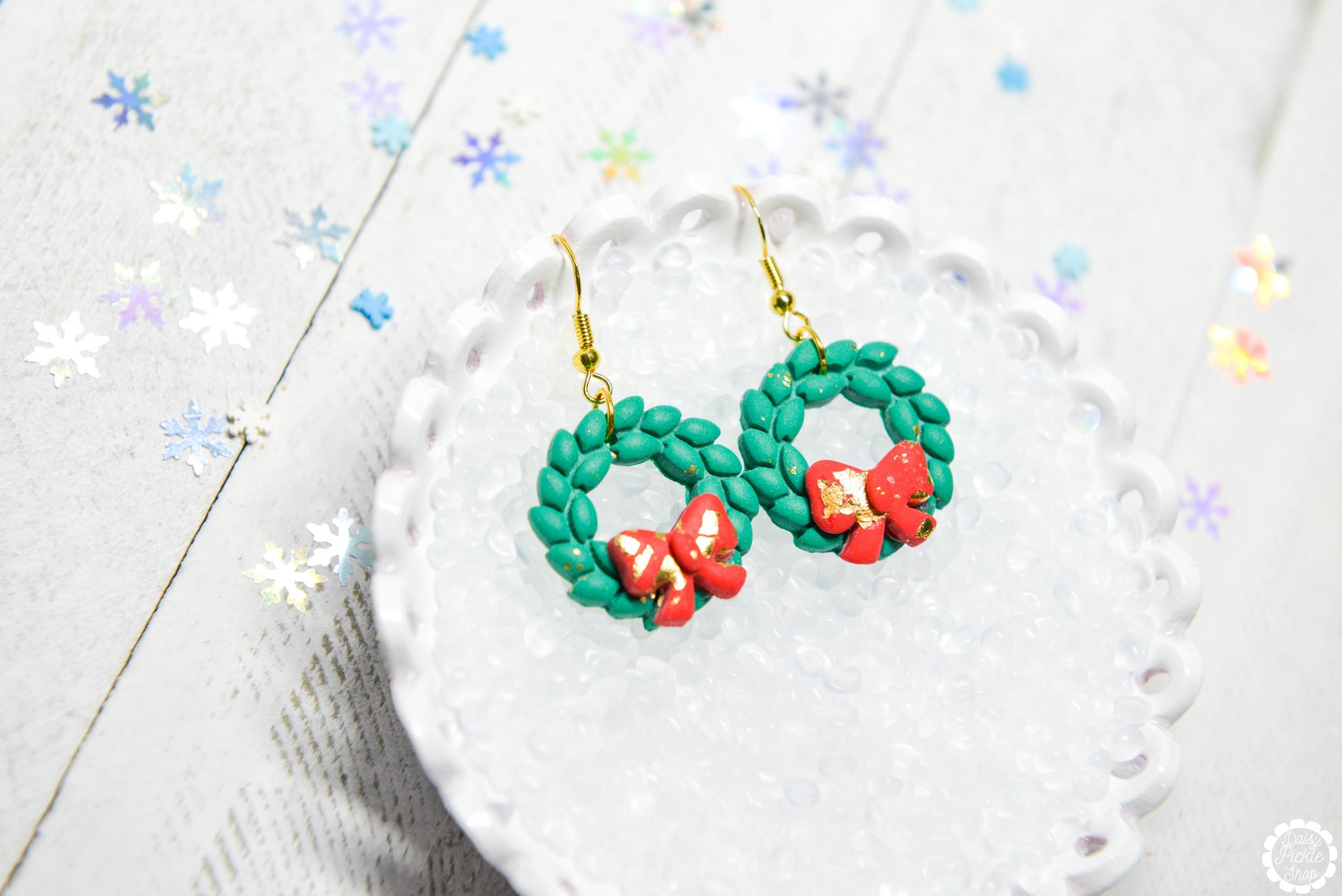 wreath earrings