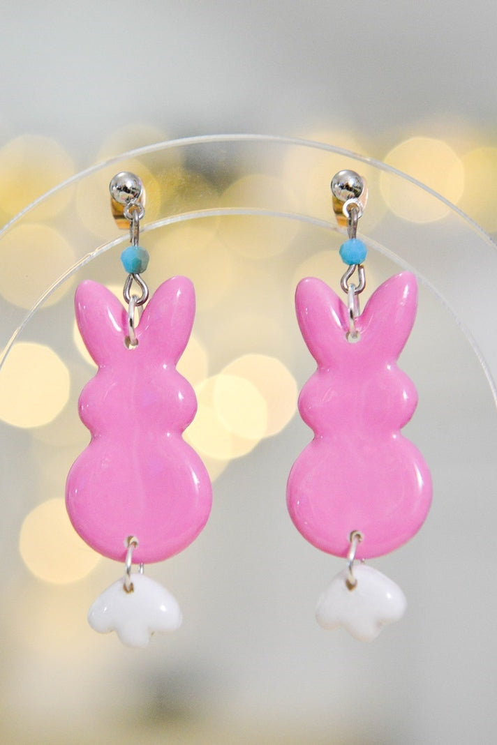 Pink Bunny Earrings