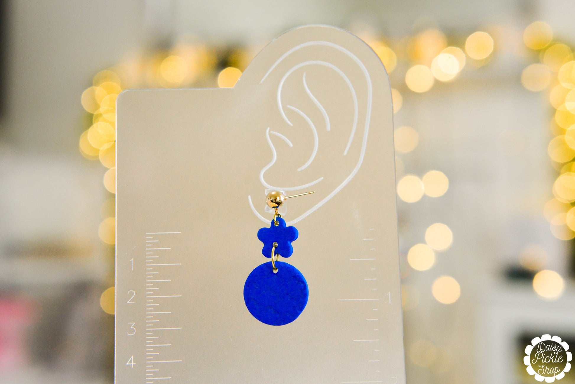 Royal Blue Flower Power Earrings  Media 2 of 3