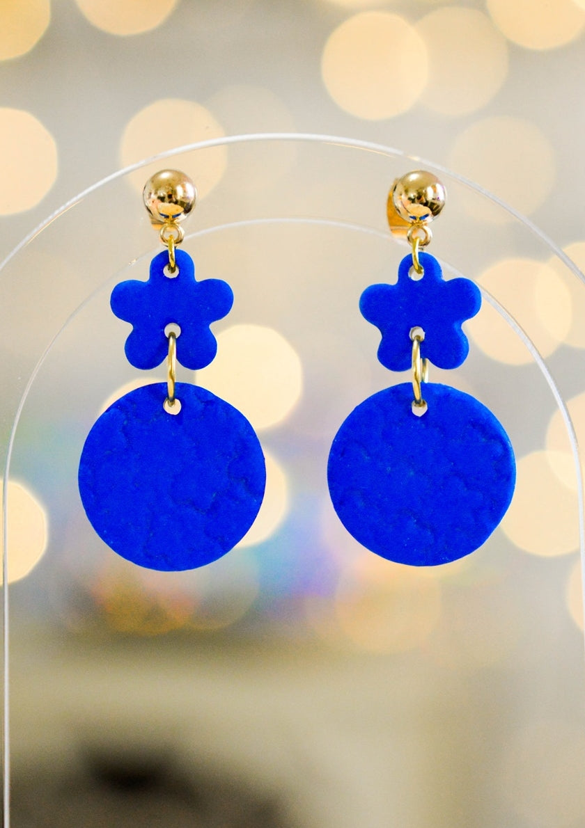 Royal Blue Flower Power Earrings