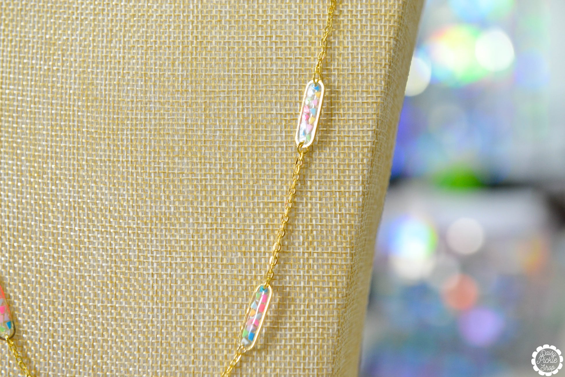 Long Summer Terrazzo Station Necklace  Media 4 of 4