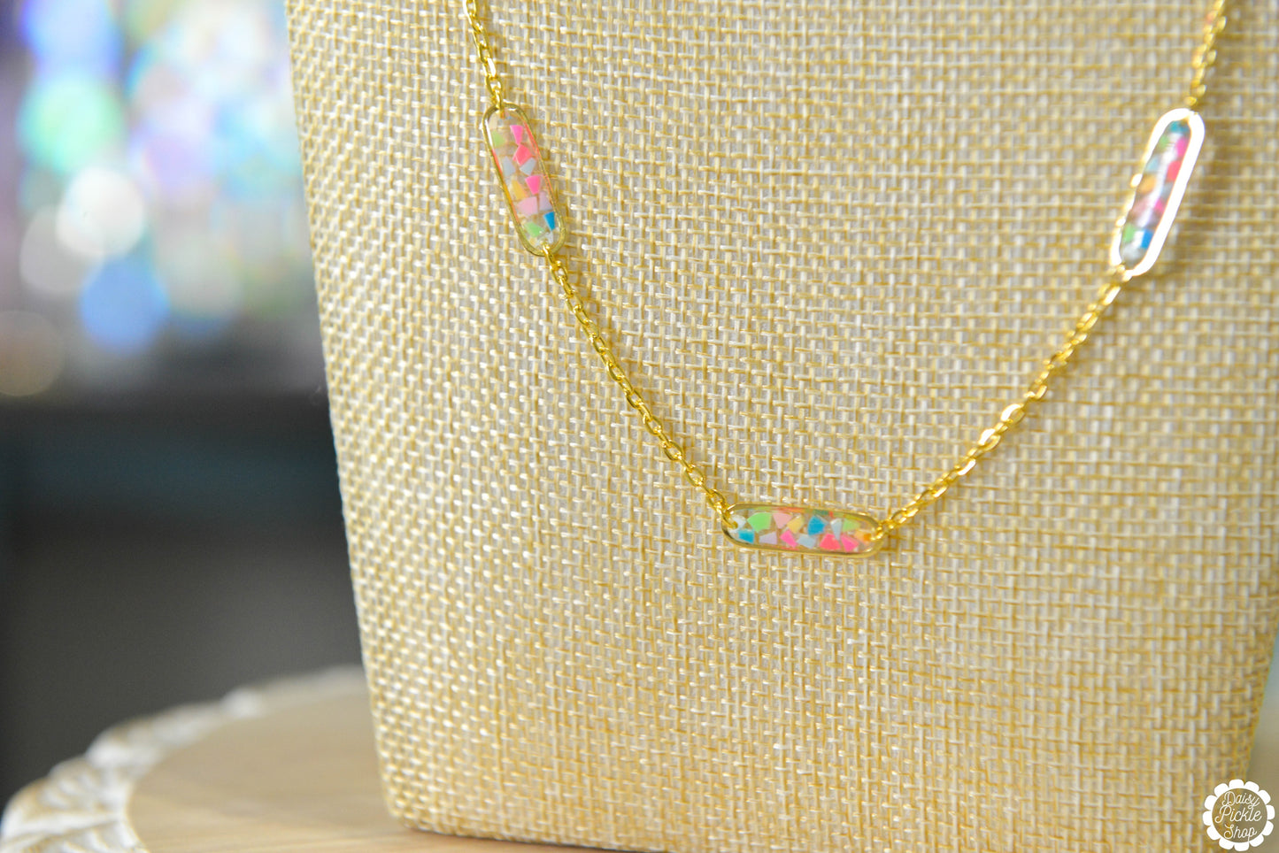 Long Summer Terrazzo Station Necklace  Media 2 of 4