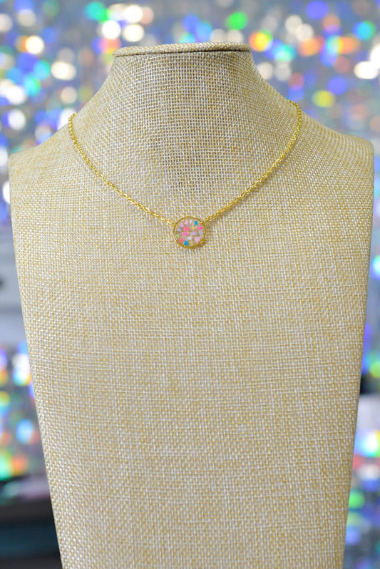 Circle Summer Terrazzo Necklace  Media 1 of 5