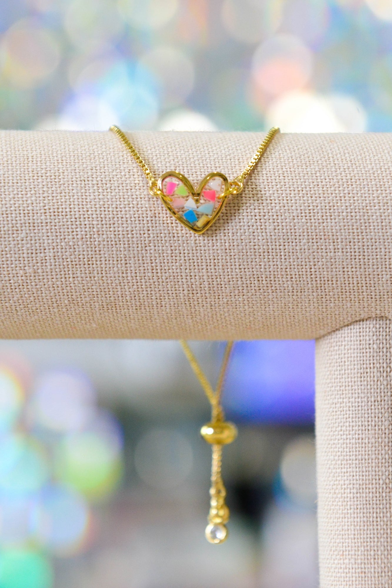 Summer Terrazzo Golden Heart Frame Bracelet  Media 1 of 5