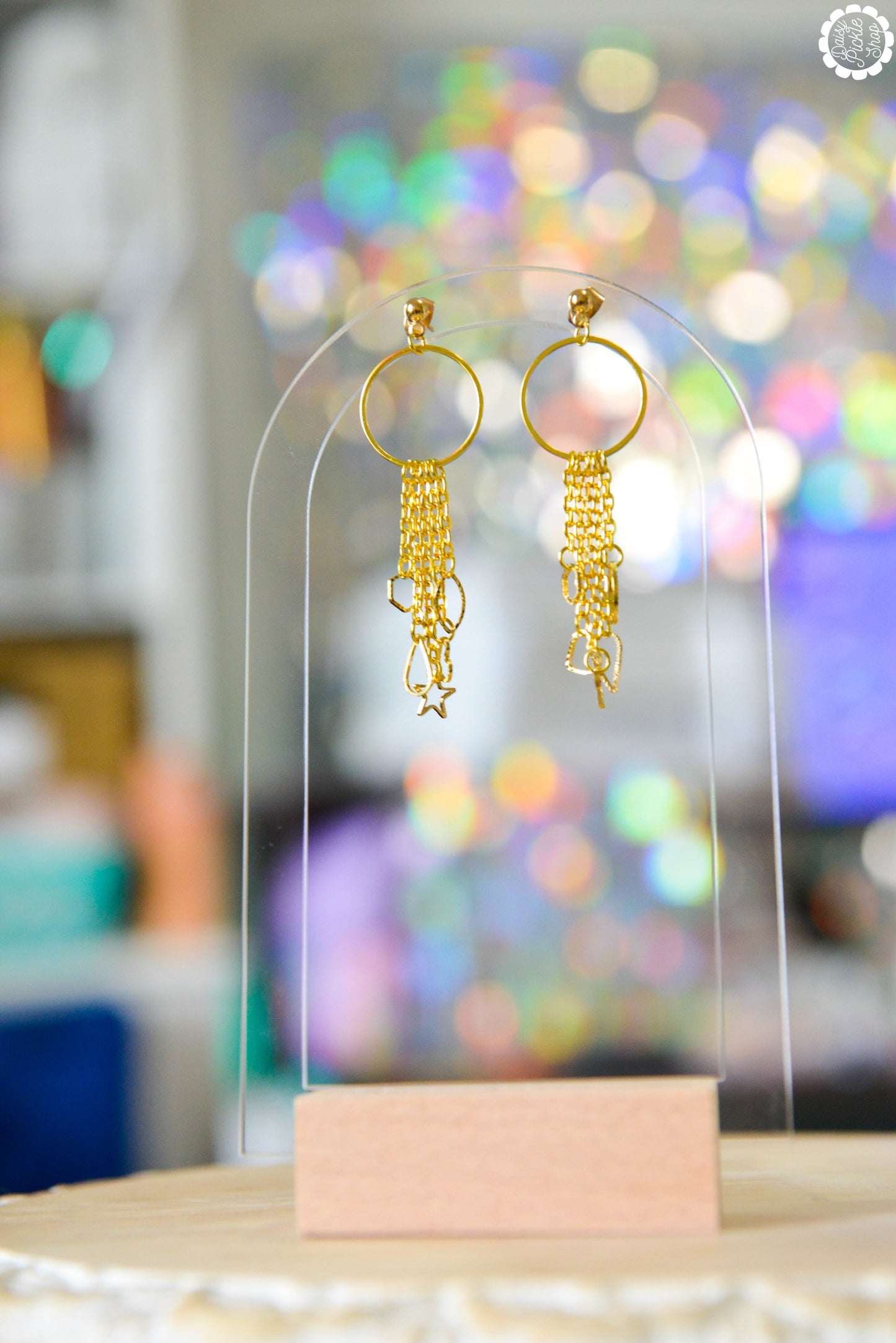 Golden Shape Chandelier Earrings  Media 2 of 3