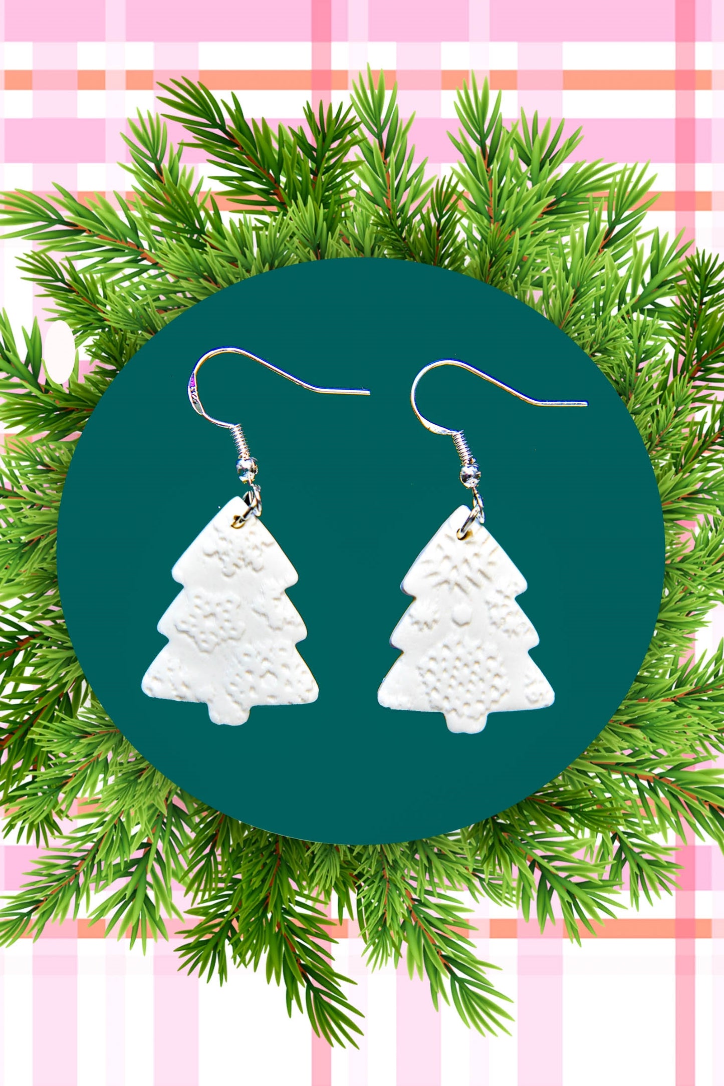 Festive Snowflake Christmas Tree Earrings