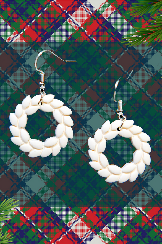 White Wreath Earrings