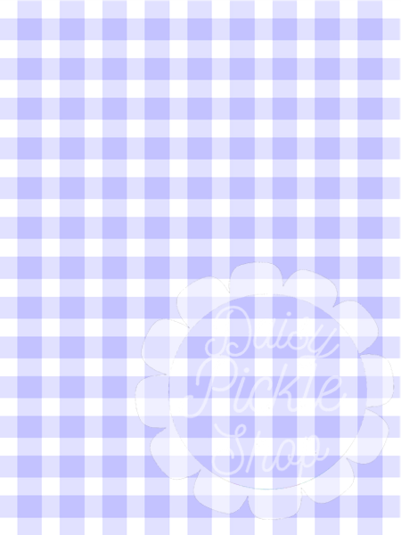 Blue and white checkered pattern with decorative text overlay on a blue background
