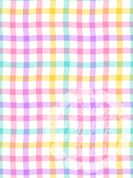 Pastel colored checkered pattern on a white background