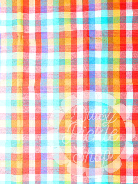Colorful checkered pattern with a question mark and text overlay on a white background