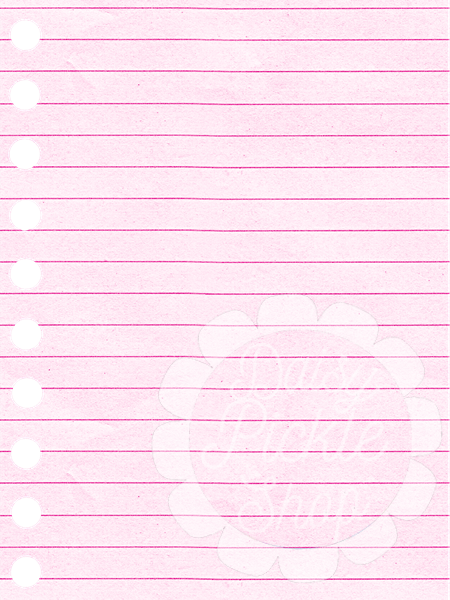 Pink notebook paper with red lines