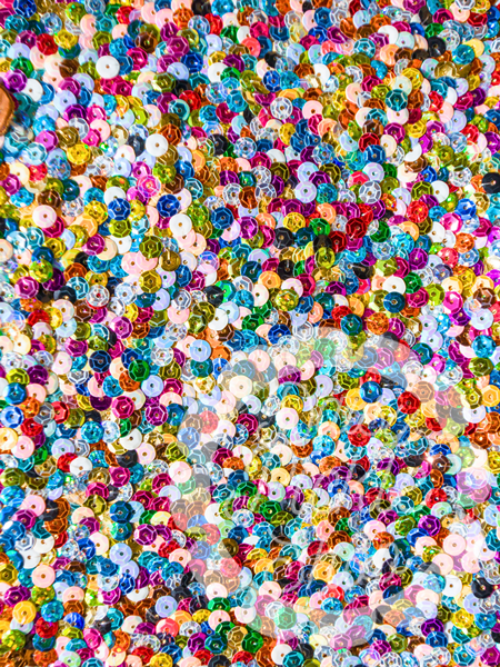 Close-up of multicolored sequins