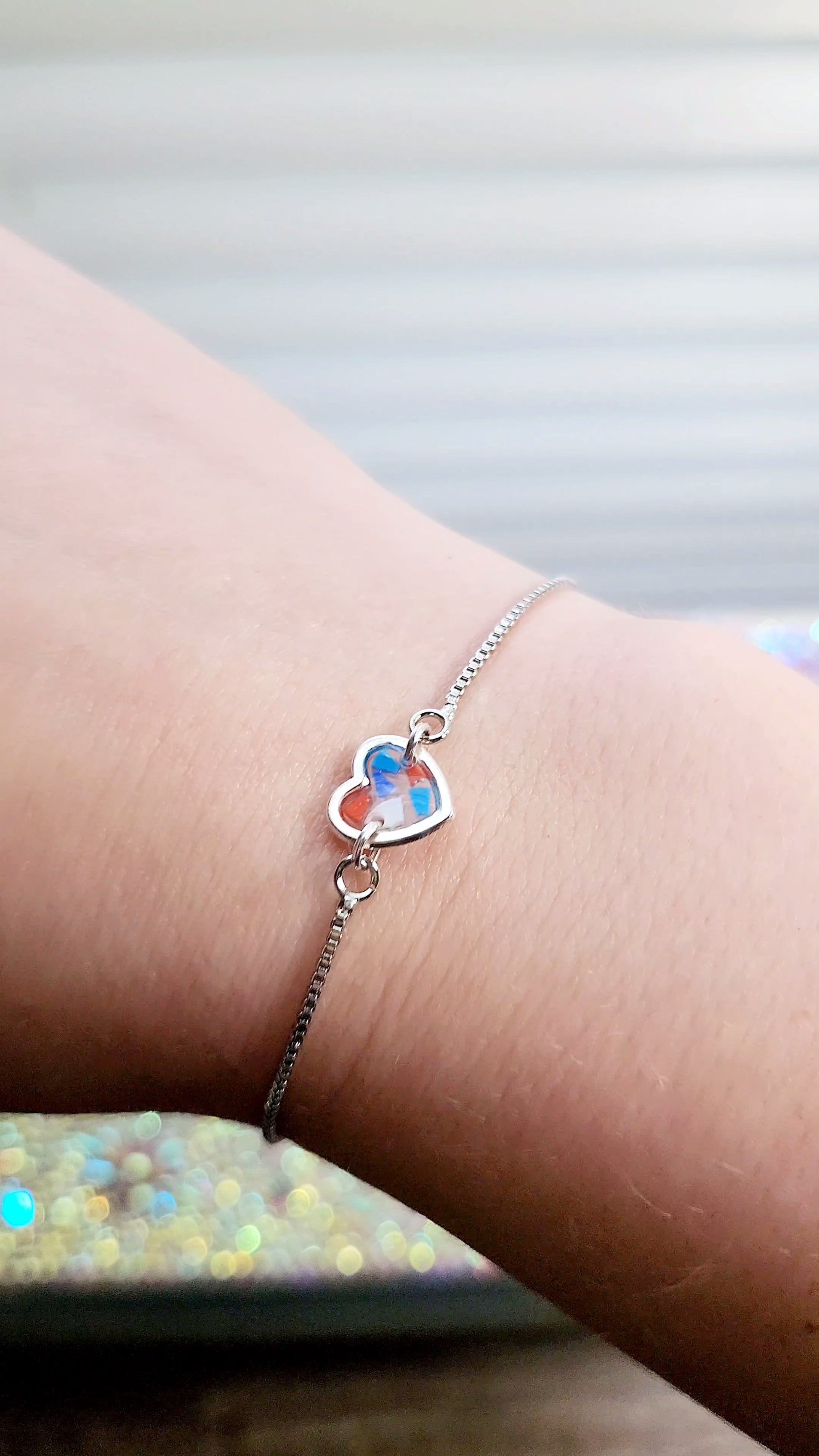 Singular 4th of July Heart Terrazzo Bracelet  Media 5 of 5