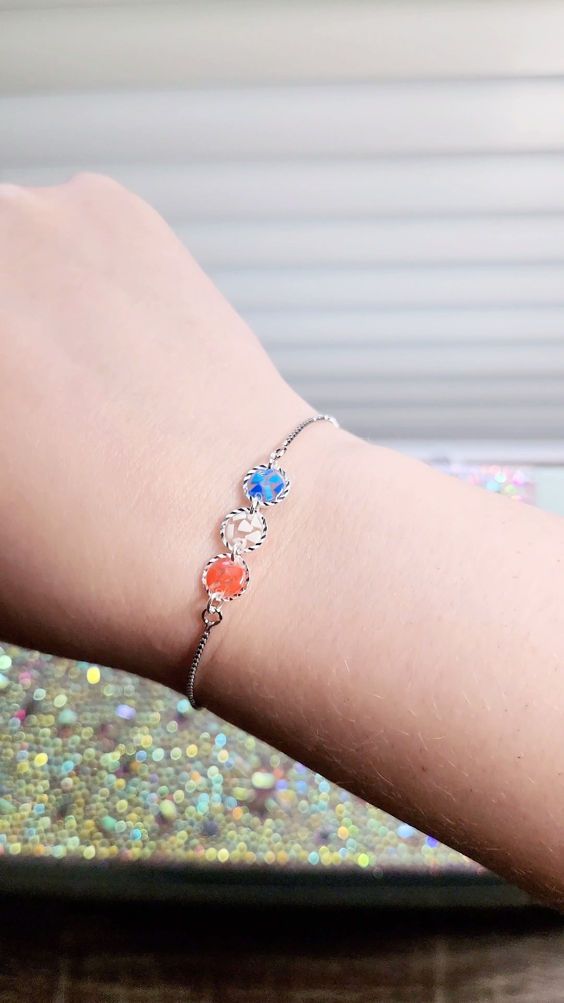 Sparkly Festive 4th of July Terrazzo Bracelet  Media 3 of 5