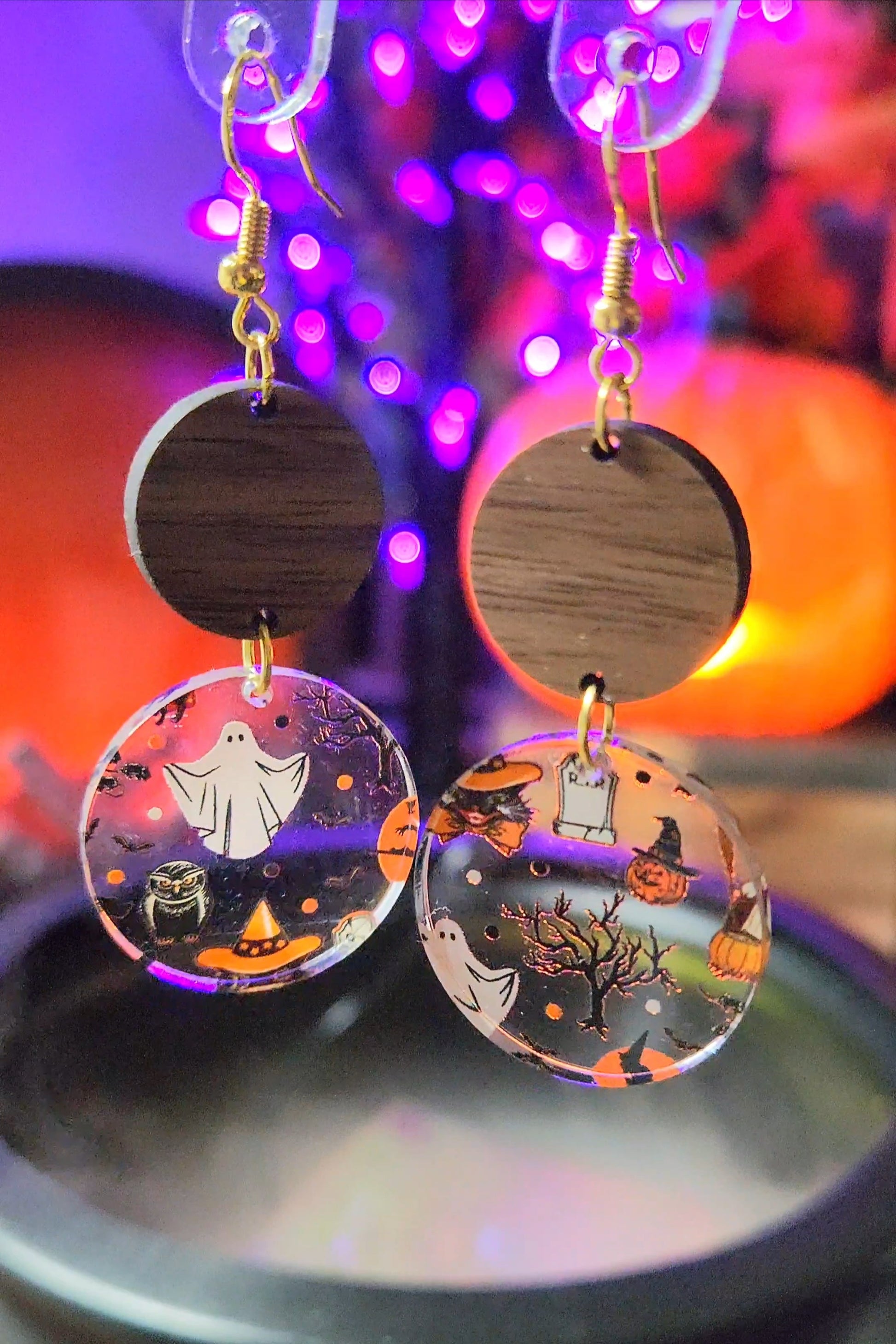 retro halloween earrings