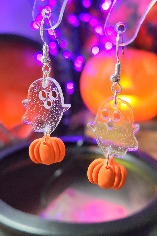 pumkin ghost earrings