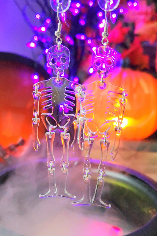 Clear Skeleton Dangle Earrings