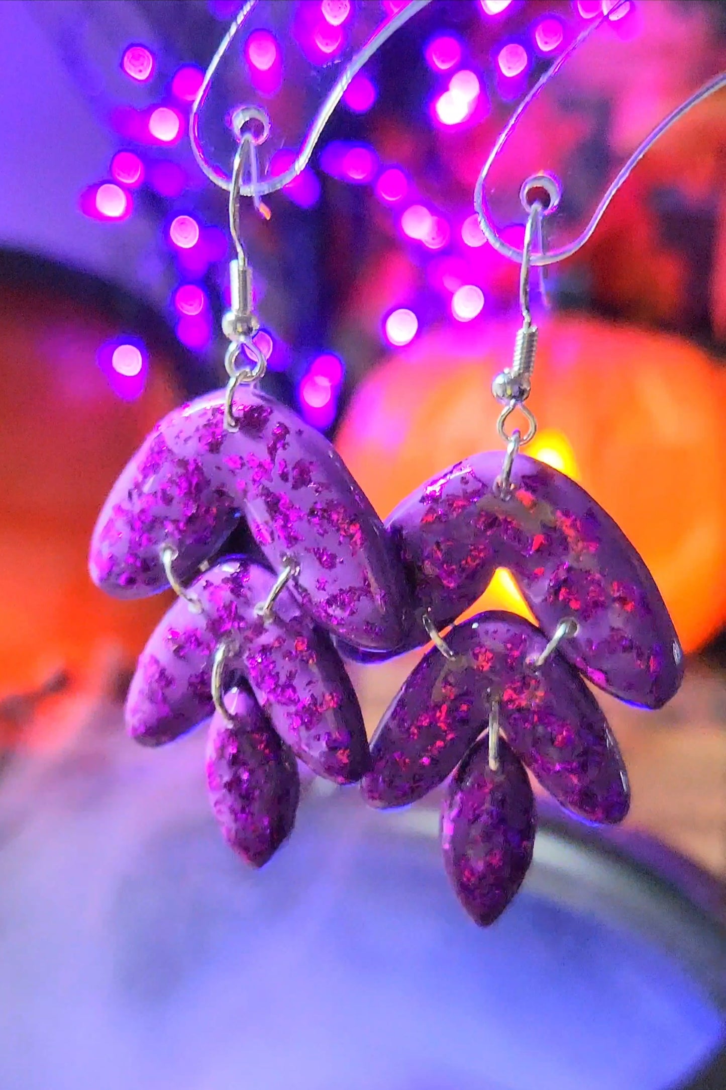 purple earrings