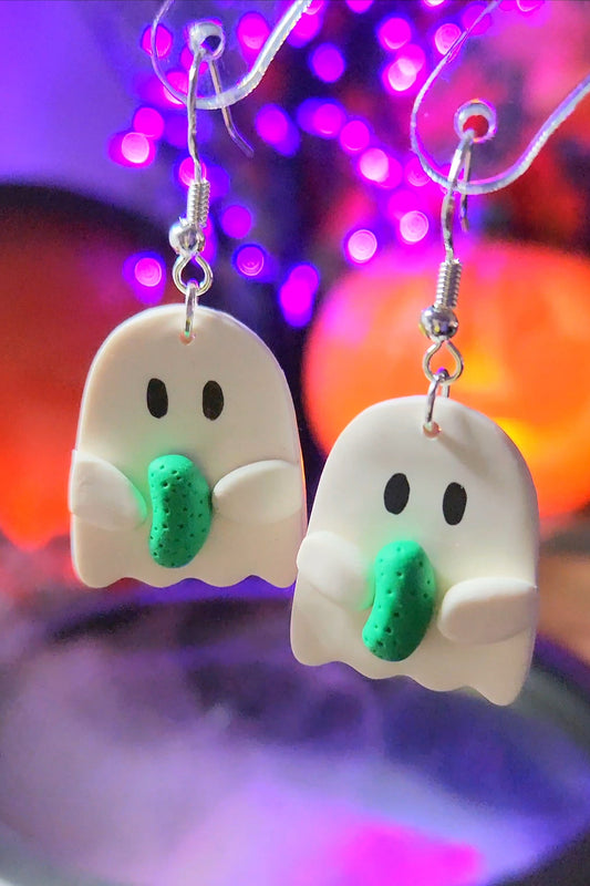 pickle ghost earrings