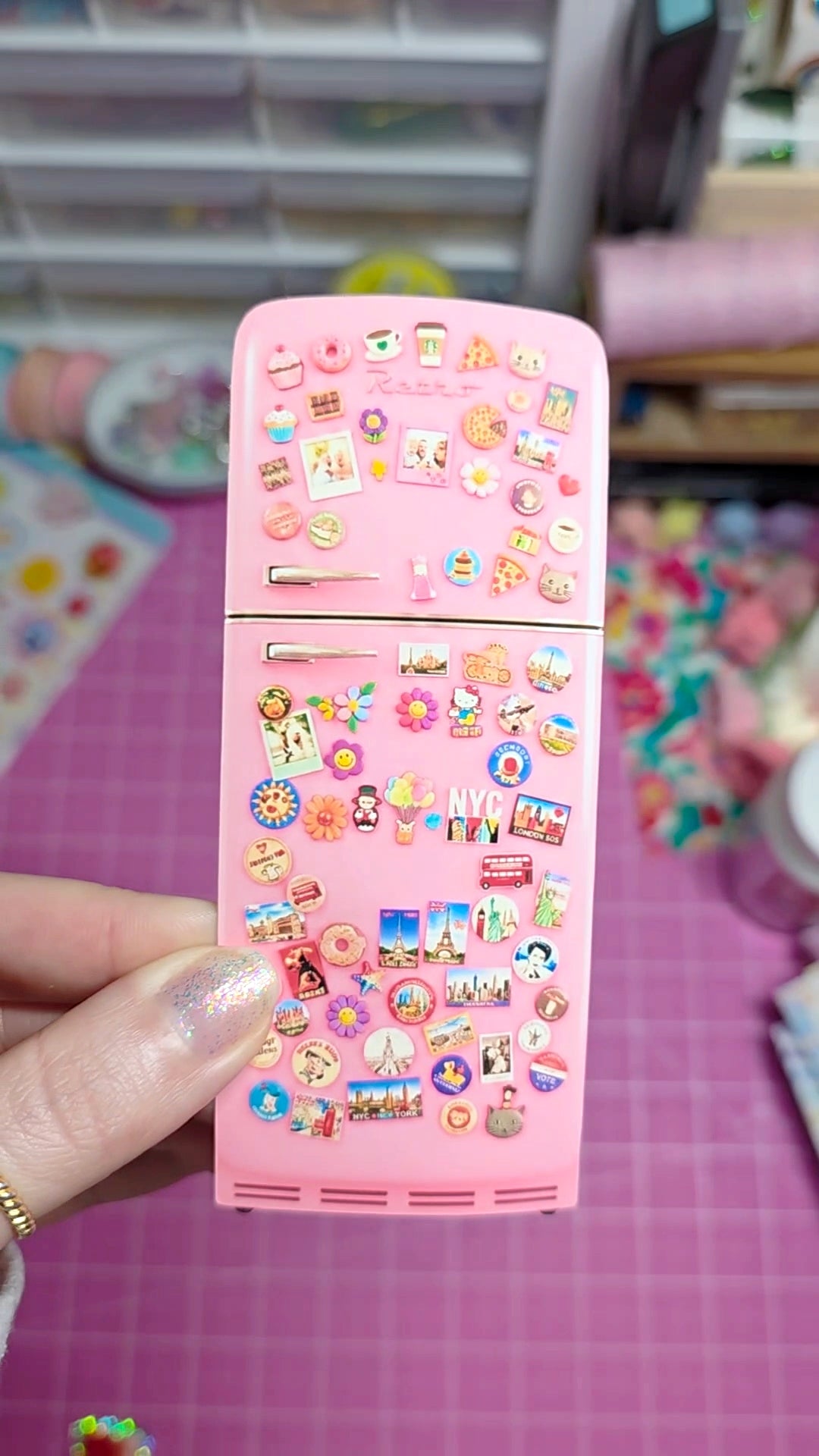 pink fridge sticker