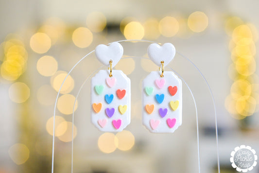 Confetti Hearts Dangle Earrings