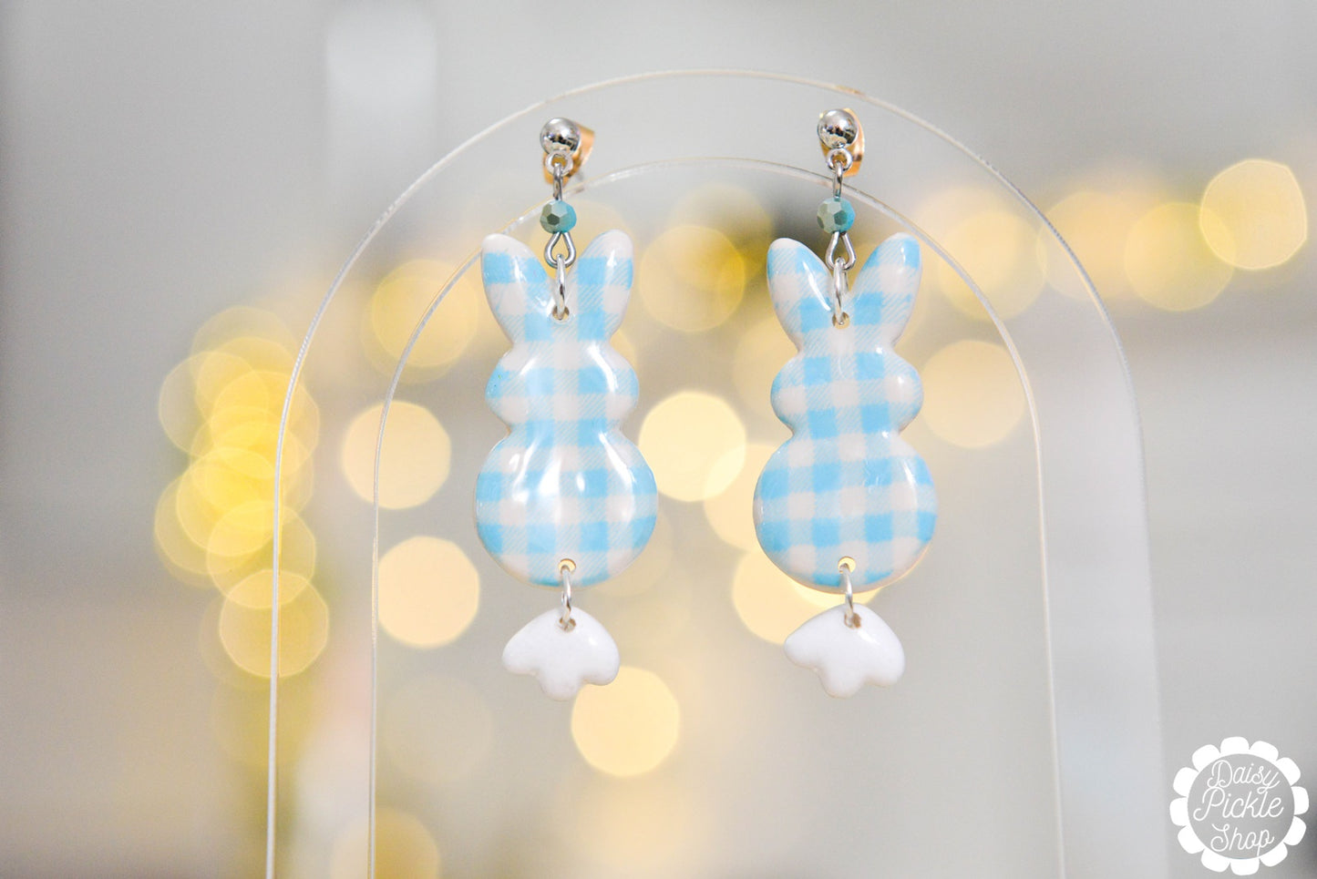 blue bunny earrings