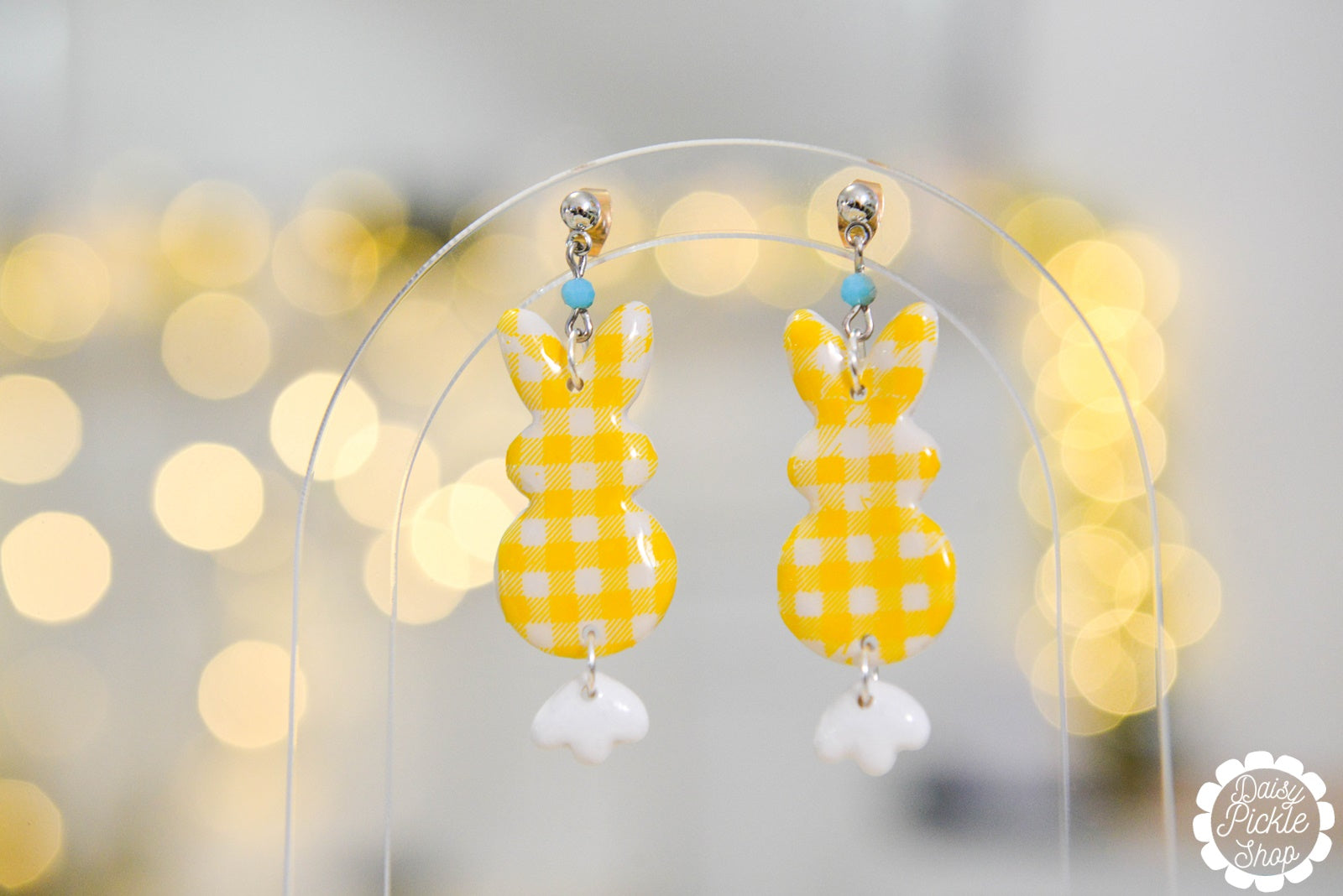 yellow bunny earrings