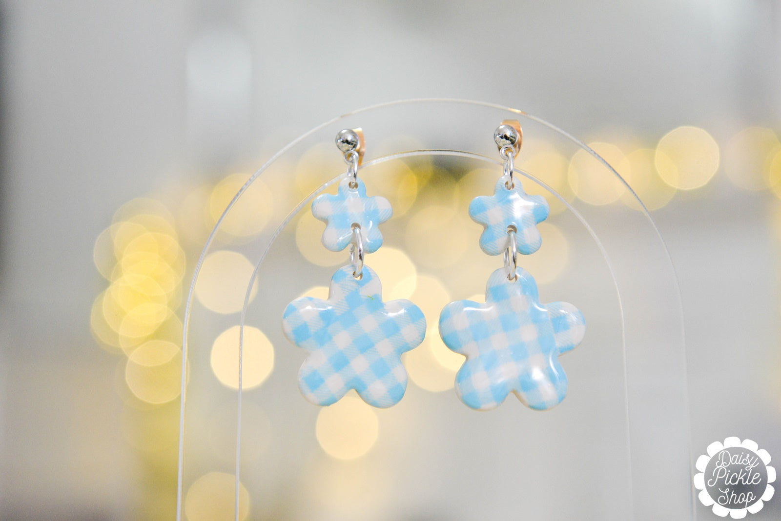 blue flower earrings