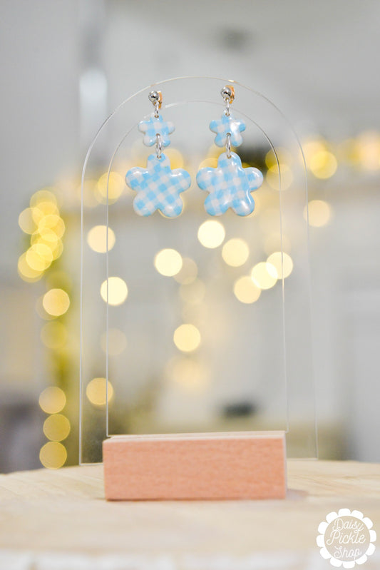 blue flower earrings