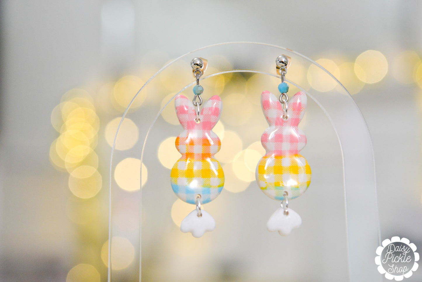 colorful bunny earrings