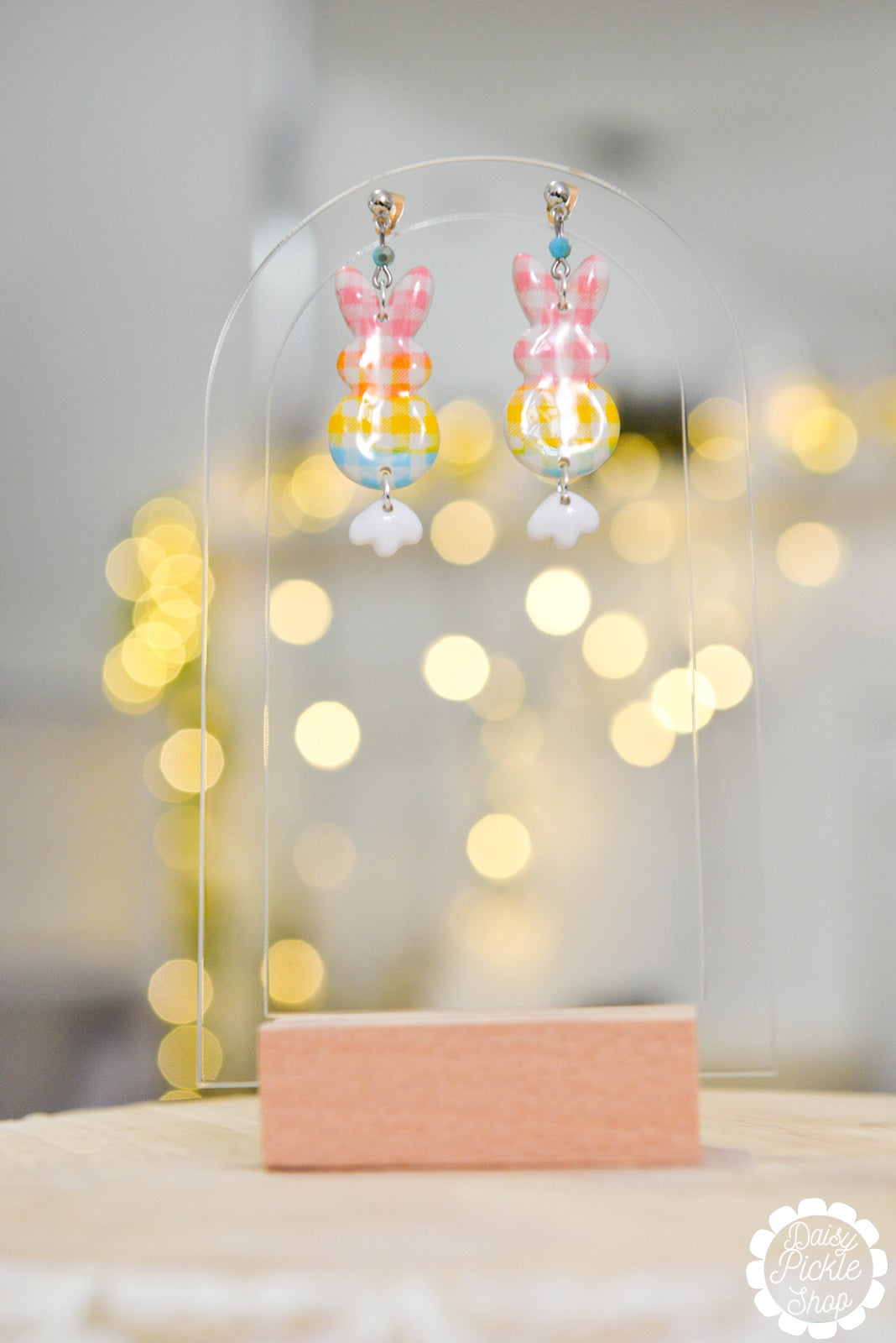 colorful bunny earrings